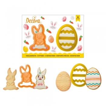 Cookie Cutter Set - Easter Bunny and Egg with Embossing